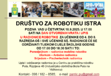 Dani otvorenih vrata i upisi u radionice robotike u Puli